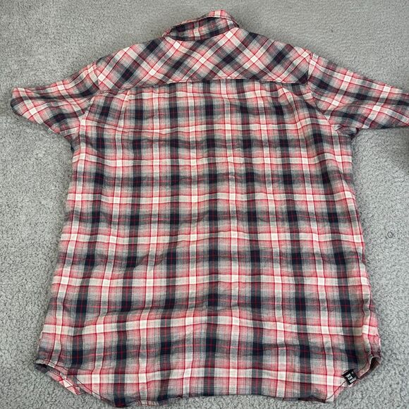 Lot of 2 Vans Shirt Men Medium Blue Red Plaid Button Pocket Surfer Skater School - Picture 10 of 16